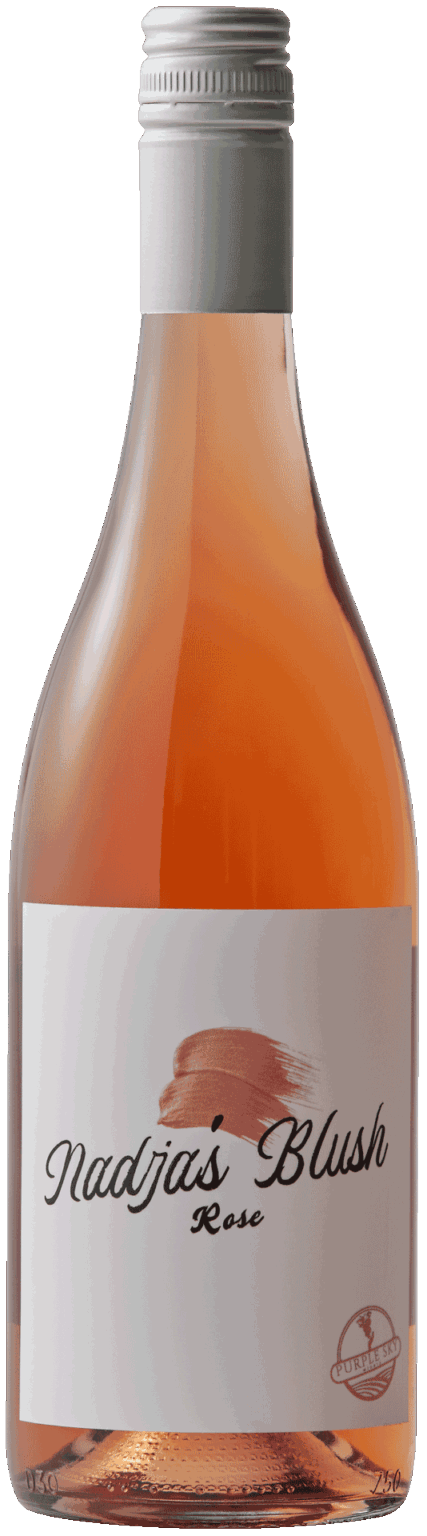 Purple sky winery nadjas blush rose wine.
