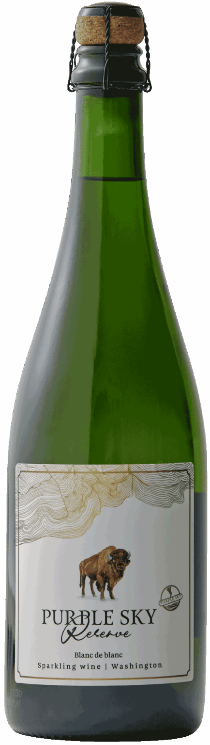 Purple sky winery blanc de blanc reserve wine.